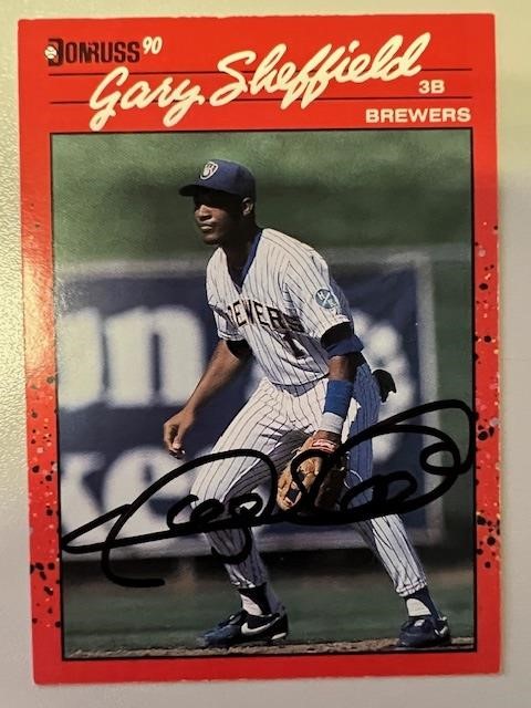 Brewers Gary Sheffield Signed Card with COA