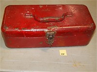 Vintage Red Metal Tool Box Full of Screws