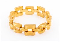 18K Yellow Gold Retro Style Link Bracelet