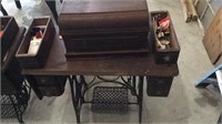 New Home treadle sewing machine/cabinet, parts