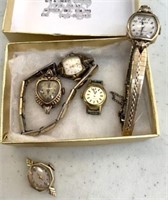 Working VTG 14kt Gold Benrus Ladies Watch + Gruen