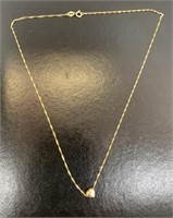 10kt Gold 16" Italy Necklace & Pendant