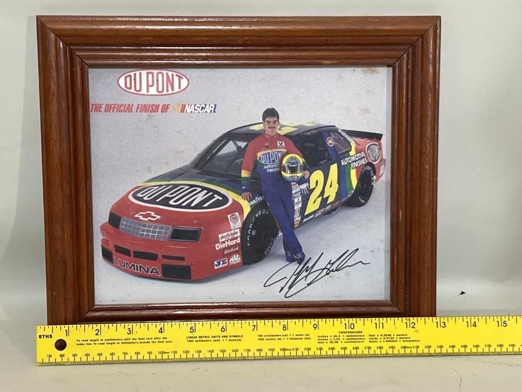 Framed and Autographed Jeff Gordon Picture