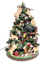 Danbury Mint Resin Pug Lighted Christmas Tree