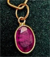 $665 10K  Natural Ruby(0.77ct) Pendant