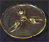 Vintage Topaz Yellow 10" Footed Tray