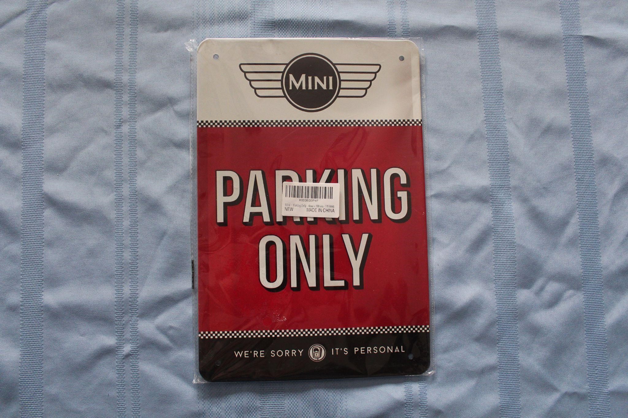 "Mini Parking Only" Tin Sign