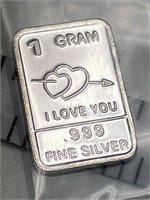 I Love You-1 Gram Silver Bar