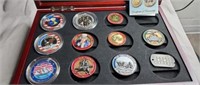 11 - Apollo & Challenge coins in case