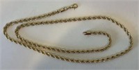 14KT Gold Rope Chain Necklace (23.7 Grams)