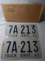 1942 Idaho Truck License Plates MINT IN Package!