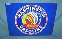 Washington gasoline style advertising sign
