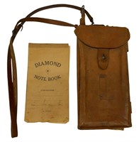 WWI US Army Leather Map Case and Notebook