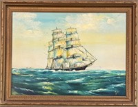 WONDERFUL RILEY SIGNED NAUTICAL PAINTING ON BOARD