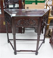 Chinese Rosewood Trapezoid End Table