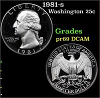 Proof 1981-s Washington Quarter 25c Grades GEM++ P