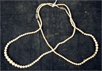 2 Cultured Pearl 15" & 17" Sterling Necklaces