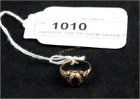 1958 10kt Gold W Diamonds H S Class Ring