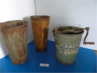Vintage Sap buckets & Icecream maker