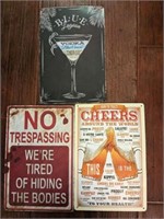 COCKTAIL THEMED METAL SIGNS