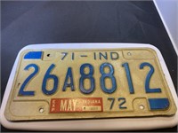 1972 Indiana License Plate