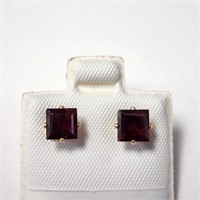 14K Yellow Gold Filled Garnet Earrings