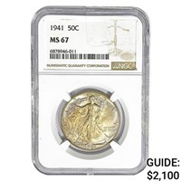 1941 Walking Liberty Half Dollar NGC MS67