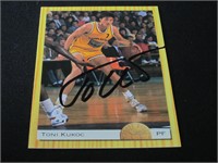 Toni Kukoc signed ROOKIE basketball card COA