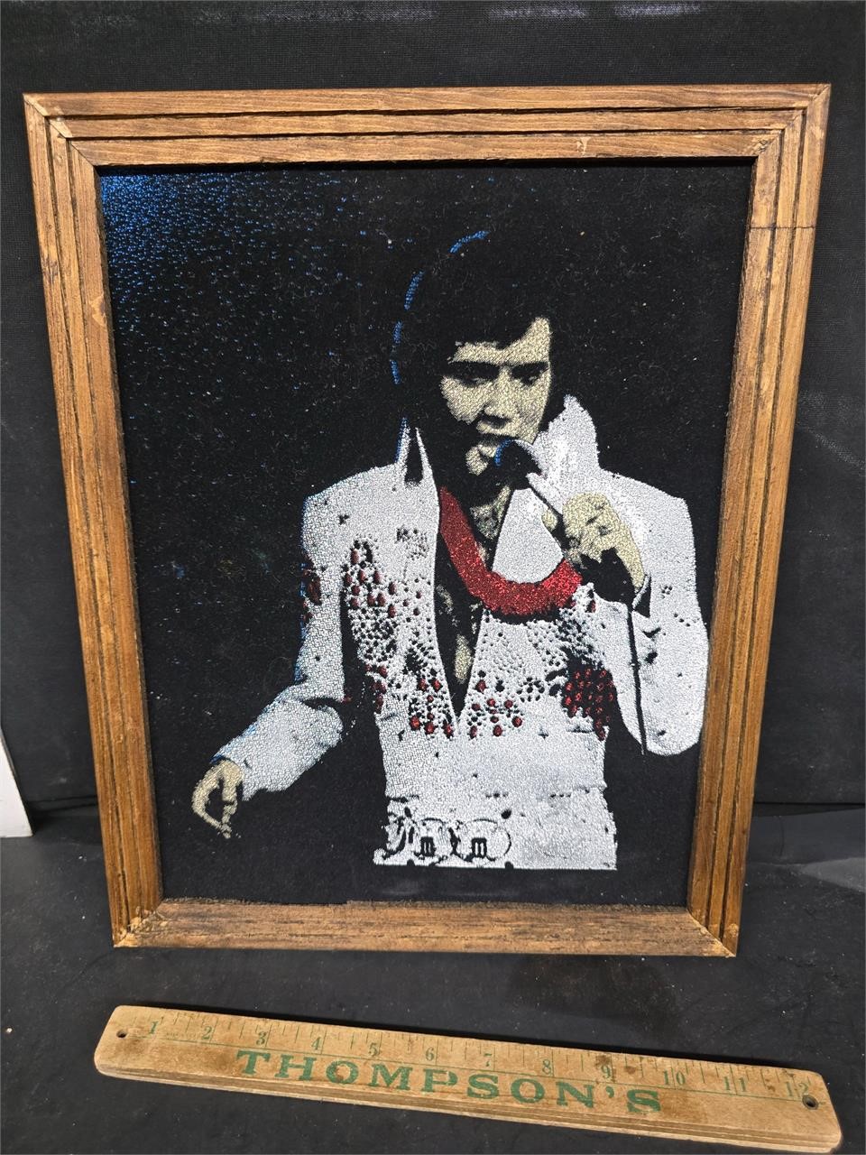 Elvis Presley art on velvet