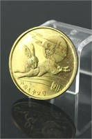 Chinese Gold Plated Yearly Coin Rabbit