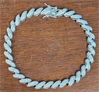 925 Sterling 7.5" diamond chip bracelet