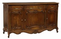 FRENCH PROVINCIAL LOUIS XV STYLE OAK SIDEBOARD