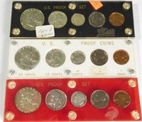 (3) US Mint Proof coin sets, 1955, 1956 and