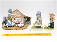 (2) Ceramic Children Figurines - the boy is a