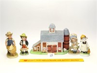 Group of Country Life Ceramic Figurines - Boy