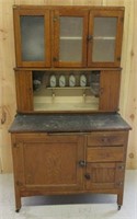 Early Oak Unusual Hoosier Cupboard