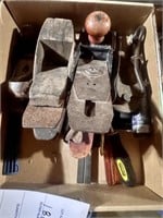 Flat of Assorted Hand Planes and Hand Tools