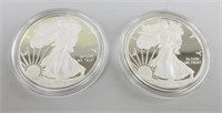 2008 & 2018 One Ounce Fine Silver Eagles.