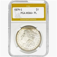 1879-S Morgan Silver Dollar PGA MS66+ PL