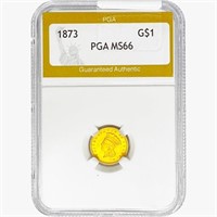 1873 Rare Gold Dollar PGA MS66