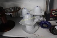 PORCELAIN DEMITASSE CUPS AND SAUCERS