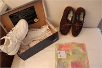 2 pair comfortable shoes & scarf