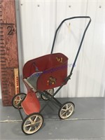 Metal doll stroller-Muskin MFG-approx 2ft Tx 11"W