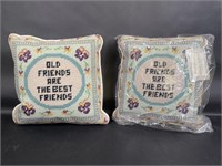 Handcrafted Needlepoint Pillows, Old Friends