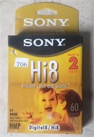 Unopened Two Pack of Sony Hi 8 Recording Tapes