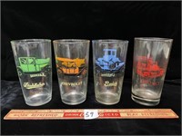 INTERESTING SET OF FOUR ANTIQUE CAR GLASSES