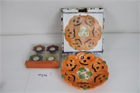 Dennis East 4pc Autumn leaf candles ect.