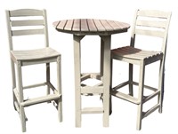 31" Round Polywood Outdoor HiTop Table & 2 Chairs