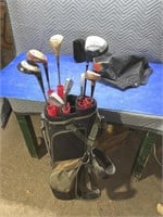 Set of right hand golf clubs in a bag  (at#29a)