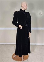 C. 1930's Black Velvet Opera Coat